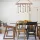 Elegant chandelier with a wooden body, black and wooden design, 80 x 8 cm, height 90 cm, 6 x E27 Max 40W, 40 cm Cable | Modern rustic design, perfect for living room and dining room, IP20 rating
