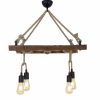 Industrial Scandinavian Chandelier, Black Metal Body, 32 x 32 cm, Height 78 cm, E27 Socket Max 40W, 90 cm Cable | Stylish Lighting for Modern Spaces