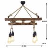 Industrial Scandinavian Chandelier, Black Metal Body, 32 x 32 cm, Height 78 cm, E27 Socket Max 40W, 90 cm Cable | Stylish Lighting for Modern Spaces