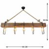 Industrial Scandinavian Chandelier, Black Metal Body, 32 x 32 cm, Height 78 cm, E27 Socket Max 40W, 90 cm Cable | Stylish Lighting for Modern Spaces