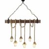 Industrial Scandinavian Chandelier, Black Metal Body, 32 x 32 cm, Height 78 cm, E27 Socket Max 40W, 90 cm Cable | Stylish Lighting for Modern Spaces