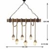 Industrial Scandinavian Chandelier, Black Metal Body, 32 x 32 cm, Height 78 cm, E27 Socket Max 40W, 90 cm Cable | Stylish Lighting for Modern Spaces