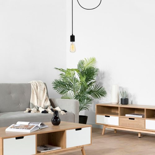 Elegant Black Wall Lamp, Metal Body, 10 x 12 cm, Height 100 cm, E14 Max 40W, IP20 | Glamorous Hotel-Style Lighting for Modern Spaces