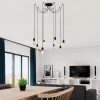 Industrial Black Chandelier, 156 x 156 cm, Adjustable Height, 8 x E27 Max 40W | Metal Body, Modern Design, Perfect for Home & Office Decor