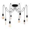 Industrial Black Chandelier, 156 x 156 cm, Adjustable Height, 8 x E27 Max 40W | Metal Body, Modern Design, Perfect for Home & Office Decor