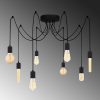 Industrial Black Chandelier, 156 x 156 cm, Adjustable Height, 8 x E27 Max 40W | Metal Body, Modern Design, Perfect for Home & Office Decor
