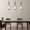 Modern Industrial Chandelier, Black Iron Body, 70 x 15 cm, Height: 146 cm | 3 x E27 Max 40W | Elegant Glass Cap, Scandinavian Design | Perfect for Home & Office Lighting, IP20 Rated