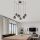 Elegant Black Chandelier, 137 x 137 cm, Height: 107 cm | Metal Body, Adjustable Height, 6 x E27 Max 40W | Modern Scandinavian Design, Perfect for Living Room & Dining Spaces, IP20 Rated