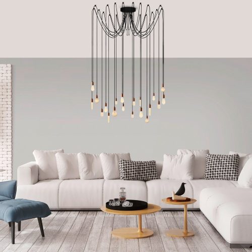Elegant Black Wall Lamp, Metal Body, 10 x 12 cm, Height 100 cm, E14 Max 40W, IP20 | Glamorous Hotel-Style Lighting for Modern Spaces