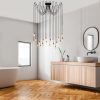 Elegant Black Wall Lamp, Metal Body, 10 x 12 cm, Height 100 cm, E14 Max 40W, IP20 | Glamorous Hotel-Style Lighting for Modern Spaces