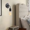 Elegant Black Wall Lamp, Metal Body, 10 x 12 cm, Height 100 cm, E14 Max 40W, IP20 | Glamorous Hotel-Style Lighting for Modern Spaces