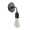 Elegant Black Wall Lamp, Metal Body, 10 x 12 cm, Height 100 cm, E14 Max 40W, IP20 | Glamorous Hotel-Style Lighting for Modern Spaces