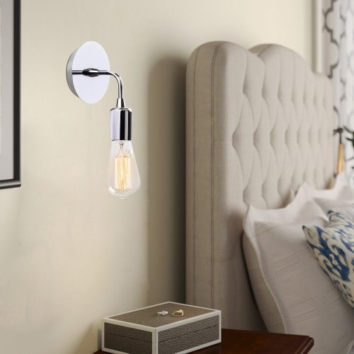 Elegant Black Wall Lamp, Metal Body, 10 x 12 cm, Height 100 cm, E14 Max 40W, IP20 | Glamorous Hotel-Style Lighting for Modern Spaces