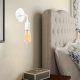 Elegant Black Wall Lamp, Metal Body, 10 x 12 cm, Height 100 cm, E14 Max 40W, IP20 | Glamorous Hotel-Style Lighting for Modern Spaces