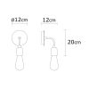 Elegant Black Wall Lamp, Metal Body, 10 x 12 cm, Height 100 cm, E14 Max 40W, IP20 | Glamorous Hotel-Style Lighting for Modern Spaces