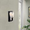 Elegant Black Wall Lamp, Metal Body, 10 x 12 cm, Height 100 cm, E14 Max 40W, IP20 | Glamorous Hotel-Style Lighting for Modern Spaces