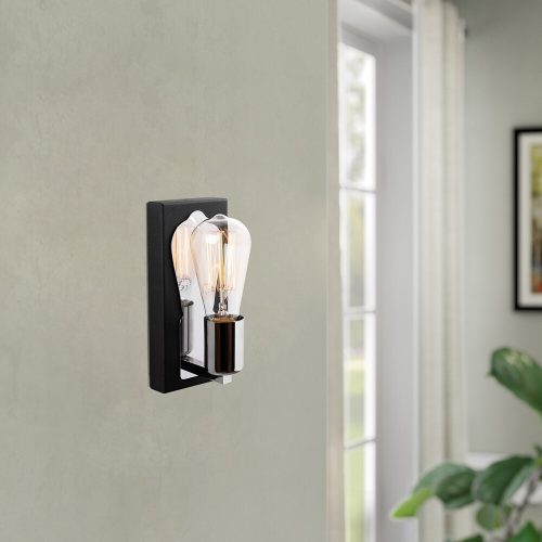Elegant Black Wall Lamp, Metal Body, 10 x 12 cm, Height 100 cm, E14 Max 40W, IP20 | Glamorous Hotel-Style Lighting for Modern Spaces