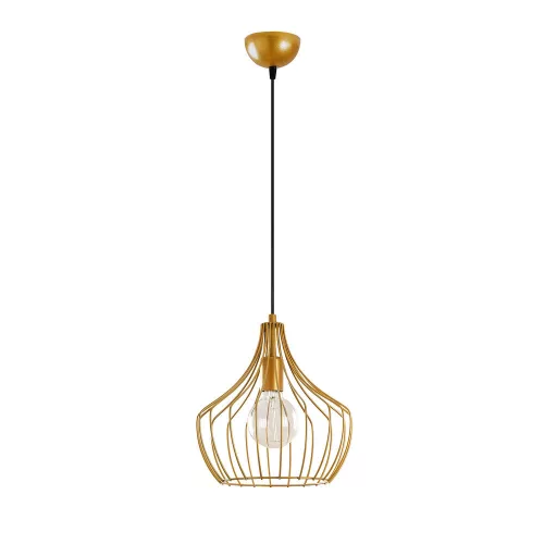 Elegant gold chandelier, diameter 27 cm, height 126 cm | Metal housing, E27 socket (max. 40W) | 90 cm cable, IP20 | Modern Glam design for living room, dining room and entrance - Stylish lighting solution