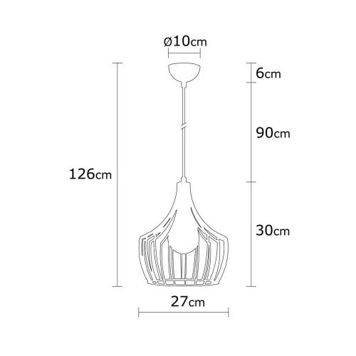 Elegant gold chandelier, diameter 27 cm, height 126 cm | Metal housing, E27 socket (max. 40W) | 90 cm cable, IP20 | Modern Glam design for living room, dining room and entrance - Stylish lighting solution