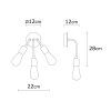 Elegant Black Wall Lamp, Metal Body, 10 x 12 cm, Height 100 cm, E14 Max 40W, IP20 | Glamorous Hotel-Style Lighting for Modern Spaces