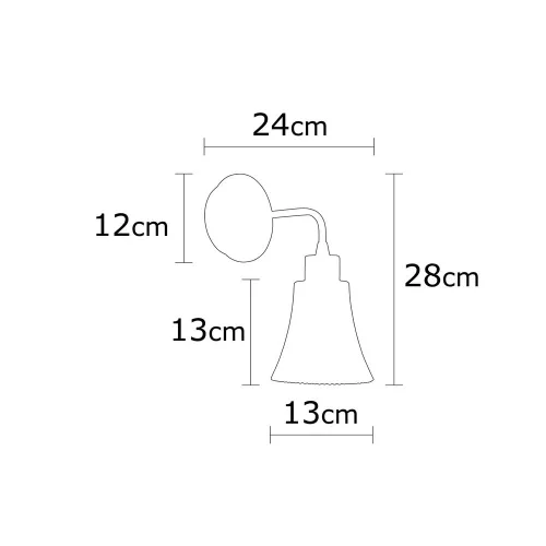 Modern industrial wall lamp, black iron body, with glass cap, height 28 cm, diameter 13 cm, E27 socket (max. 40 W) | Stylish Scandinavian design for home and office, perfect for new decoration