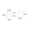 Elegant Black Wall Lamp, Metal Body, 10 x 12 cm, Height 100 cm, E14 Max 40W, IP20 | Glamorous Hotel-Style Lighting for Modern Spaces