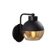 Elegant Black Wall Lamp, Metal Body, 10 x 12 cm, Height 100 cm, E14 Max 40W, IP20 | Glamorous Hotel-Style Lighting for Modern Spaces
