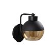 Elegant Black Wall Lamp, Metal Body, 10 x 12 cm, Height 100 cm, E14 Max 40W, IP20 | Glamorous Hotel-Style Lighting for Modern Spaces