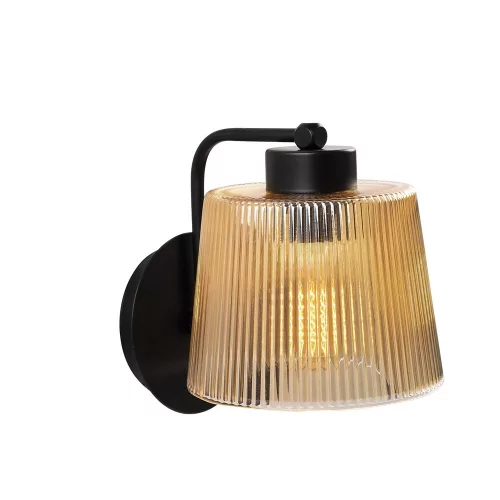 Modern industrial wall lamp, black metal housing, 18 cm diameter, 19 cm height | E27 socket, max 40W | Stylish Scandinavian design for home and office, perfect for innovative lighting solutions