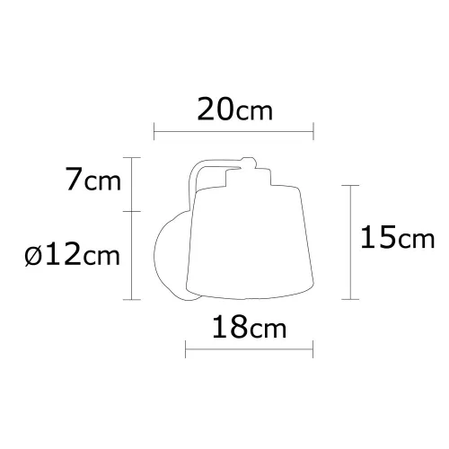 Modern industrial wall lamp, black metal housing, 18 cm diameter, 19 cm height | E27 socket, max 40W | Stylish Scandinavian design for home and office, perfect for innovative lighting solutions