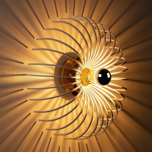 Modern white wall lamp, iron body, 12 cm diameter x 36 cm height | E27 socket, max 40W | Stylish and functional lighting for home decoration, IP20 rating, perfect for living room and bedroom atmosphere