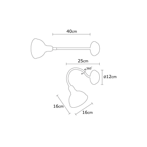 Vintage metal wall lamp, diameter 16 cm, E27 Max 40W, IP20 | Stylish, monochrome design, perfect for modern home decor and ambient lighting | Durable and elegant lamp for any room