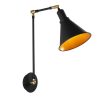 Elegant Black Wall Lamp, Metal Body, 10 x 12 cm, Height 100 cm, E14 Max 40W, IP20 | Glamorous Hotel-Style Lighting for Modern Spaces
