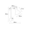 Elegant Black Wall Lamp, Metal Body, 10 x 12 cm, Height 100 cm, E14 Max 40W, IP20 | Glamorous Hotel-Style Lighting for Modern Spaces