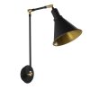 Elegant Black Wall Lamp, Metal Body, 10 x 12 cm, Height 100 cm, E14 Max 40W, IP20 | Glamorous Hotel-Style Lighting for Modern Spaces