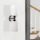 Scandinavian Wall Lamp, Silver Iron Body, 43 cm Height, 11 cm Diameter | Glass Cap (10 cm) | 2 x E27 Socket (Max 40W) | Stylish & Functional Lighting for Modern Home Decor, IP20 Rated