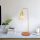Elegant Gold Table Lamp with Metal Body & Wooden Base, 52 cm Height, 15 cm Diameter | E27 Socket, 40W Max | Stylish Scandinavian Design, Perfect for Modern Home Décor & Lighting