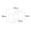 Elegant Black Wall Lamp, Metal Body, 10 x 12 cm, Height 100 cm, E14 Max 40W, IP20 | Glamorous Hotel-Style Lighting for Modern Spaces