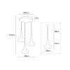 Elegant Black Wall Lamp, Metal Body, 10 x 12 cm, Height 100 cm, E14 Max 40W, IP20 | Glamorous Hotel-Style Lighting for Modern Spaces