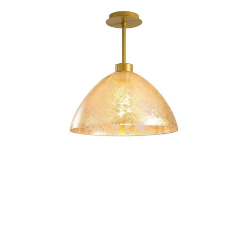 Elegant gold chandelier, modern design, diameter 34 cm, height 37 cm | Metal housing with glass cap, E27 socket (max. 40 W) | Perfect for Glam & Southwestern decor in living rooms and dining rooms