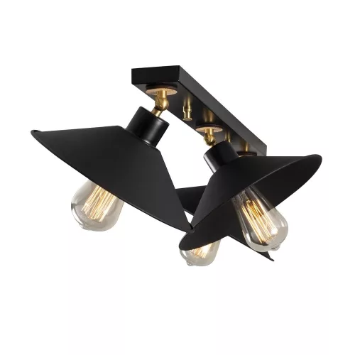 Modern industrial chandelier, black metal body, 80 cm diameter x 17 cm height | 3 x E27 Max 40W | Stylish Scandinavian design for home and office | IP20 rated, elegant and functional lighting solution