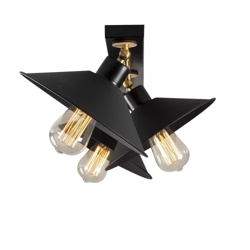 Modern industrial chandelier, black metal body, 80 cm diameter x 17 cm height | 3 x E27 Max 40W | Stylish Scandinavian design for home and office | IP20 rated, elegant and functional lighting solution
