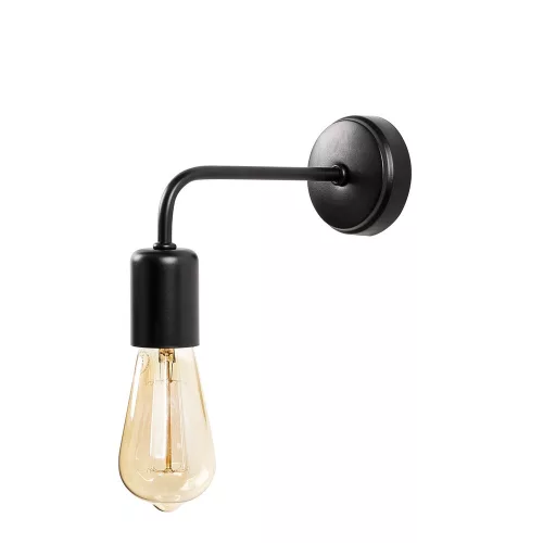 Modern industrial wall lamp, black iron body, 8 x 20 cm, height 15 cm, E27 Max 40W, IP20 | Contains setup instructions | Stylish and functional lighting for home and office decoration