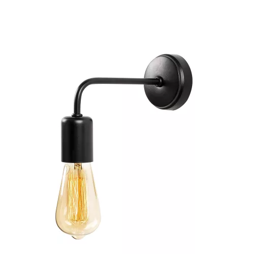 Modern industrial wall lamp, black iron body, 8 x 20 cm, height 15 cm, E27 Max 40W, IP20 | Contains setup instructions | Stylish and functional lighting for home and office decoration