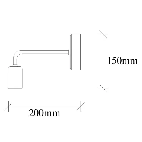 Modern industrial wall lamp, black iron body, 8 x 20 cm, height 15 cm, E27 Max 40W, IP20 | Contains setup instructions | Stylish and functional lighting for home and office decoration