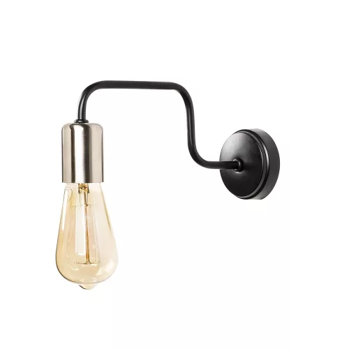 Modern wall lamp, black and nickel, 4 x 28 cm | Iron Body, E27 Socket (Max 40W), Height: 11 cm, Base: 8 cm Diameter | Stylish and functional lighting for home and office decoration