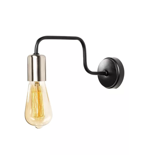 Modern wall lamp, black and nickel, 4 x 28 cm | Iron Body, E27 Socket (Max 40W), Height: 11 cm, Base: 8 cm Diameter | Stylish and functional lighting for home and office decoration