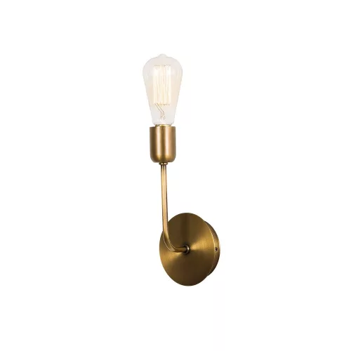 Vintage metal wall lamp, 27 cm high, E27 socket Max 40W, IP20, 6 x 12 cm | Nostalgic Glam Design with monochromatic coating | Perfect for interior design and ambient lighting