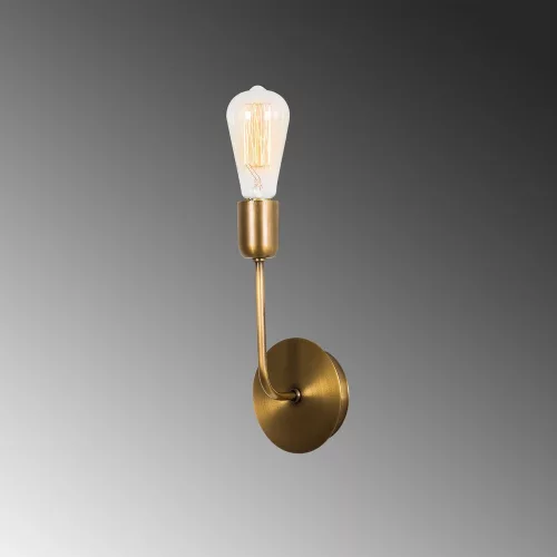 Vintage metal wall lamp, 27 cm high, E27 socket Max 40W, IP20, 6 x 12 cm | Nostalgic Glam Design with monochromatic coating | Perfect for interior design and ambient lighting