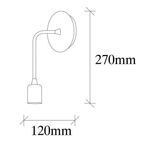 Vintage metal wall lamp, 27 cm high, E27 socket Max 40W, IP20, 6 x 12 cm | Nostalgic Glam Design with monochromatic coating | Perfect for interior design and ambient lighting